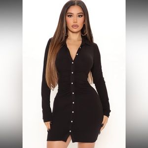 Ribbed shirt dress fashion nova NWT